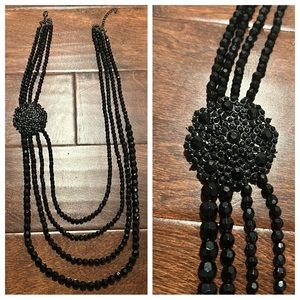 Black Asymmetrical Statement Necklace